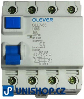 Proudový chránič ID 400V/40A-30mA 3fázový na DIN lištu