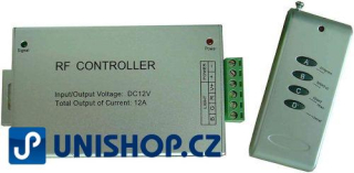 Ovladač 12V/3x4A pro RGB žárovky a pásky bezdrátový 433MHz