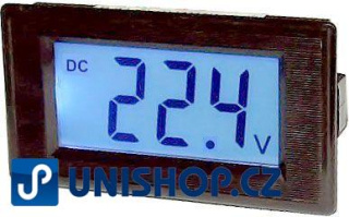 Panelový voltmetr LCD MP 99,9V 70x40x40mm,napájení 8-12V