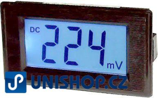 Panelový milivoltmetr LCD MP 999mV 70x40x40mm,napájení 8-12V