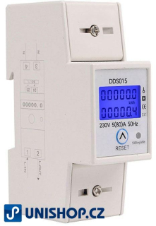 Elektroměr DDS015, 1 fázový na DIN lištu