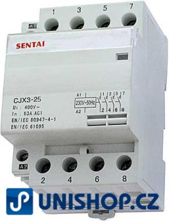 Stykač CJX3-25 230V/25A 4P na DIN lištu